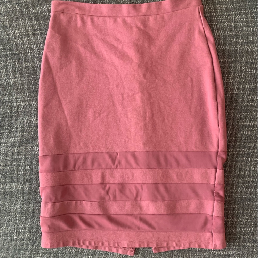 Pink Pencil Skirt with Mesh Net